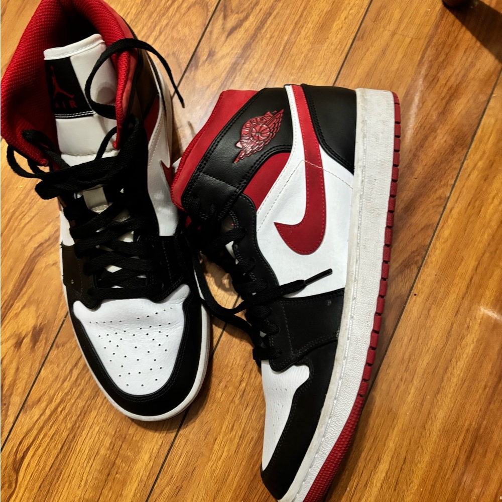 Nike Air High-Top Sneakers - Black, White, Red - Picture 2 of 4